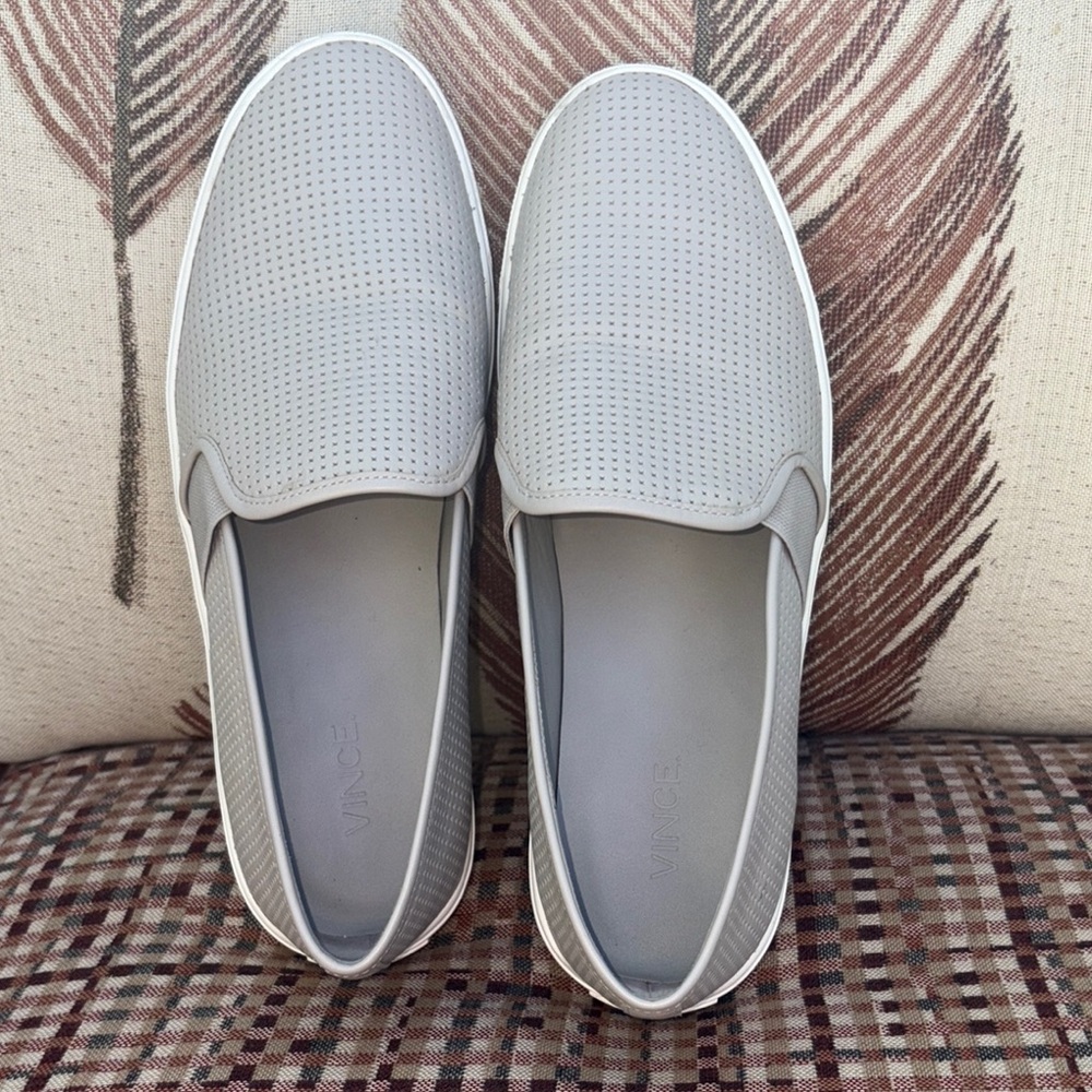 Vince Gray Blair Perforated Leather Slip-ons